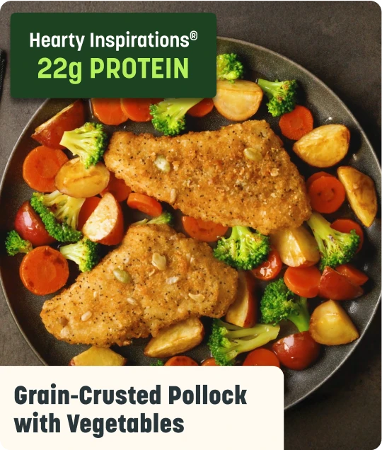 Grain-Crusted Pollock with Vegetables