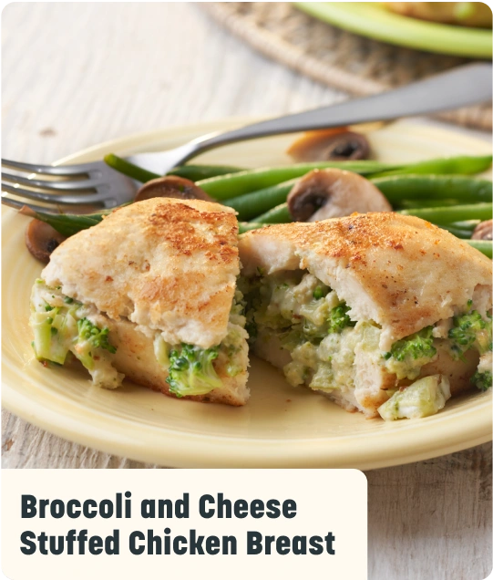 Broccoli and Cheese stuffed chicken breast